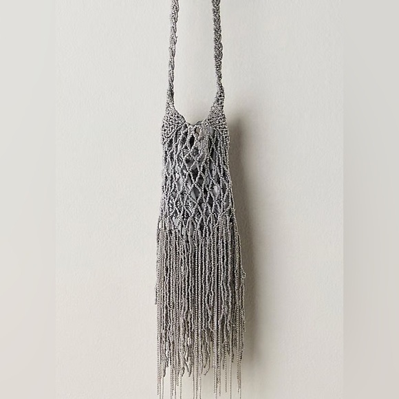 Free People Silver Hayes Fringe Bucket Bag - Picture 2 of 8